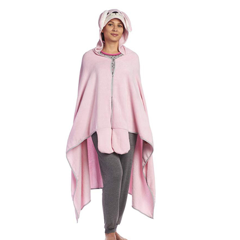 NWT PJ Couture Women's Bunny Hooded Couch Wrap - Picture 2 of 6